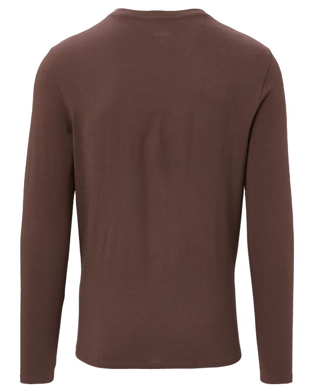 T-shirt à manches longues basique homme, marron foncé (KiK Basic Langarmshirt (dunkelbraun)) — KiK, produit allemand authentique au Maroc