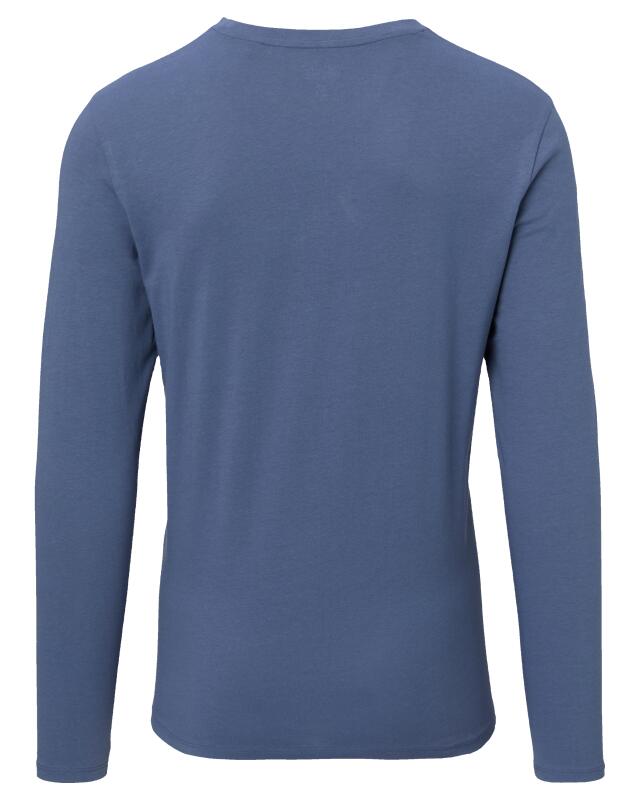 T-shirt à manches longues basique homme, bleu jean (KiK Basic Langarmshirt (jeansblau)) — KiK, produit allemand authentique au Maroc