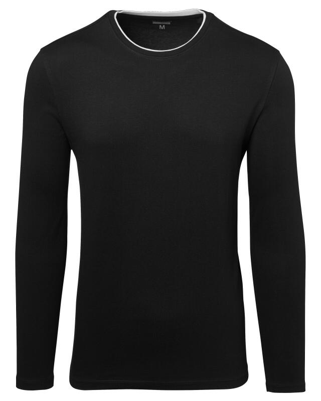 T-shirt manches longues effet 2-en-1 homme, noir (KiK Langarmshirt 2-in-1-Optik (schwarz)) — KiK, produit allemand authentique au Maroc