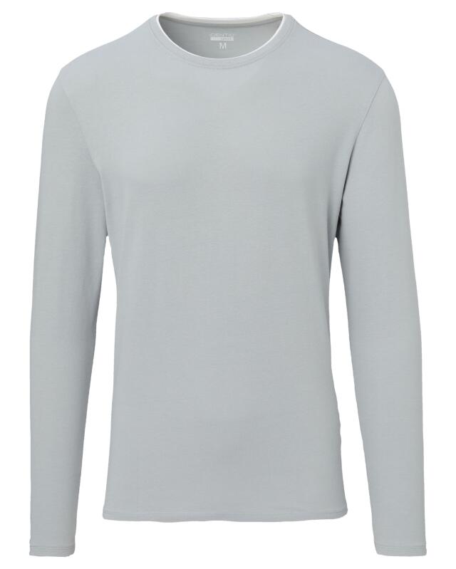 T-shirt manches longues effet 2-en-1 homme, gris (KiK Langarmshirt 2-in-1-Optik (grau)) — KiK, produit allemand authentique au Maroc