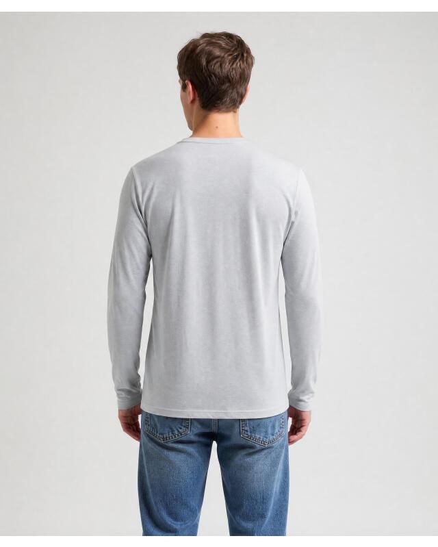 T-shirt manches longues effet 2-en-1 homme, gris (KiK Langarmshirt 2-in-1-Optik (grau)) — KiK, produit allemand authentique au Maroc