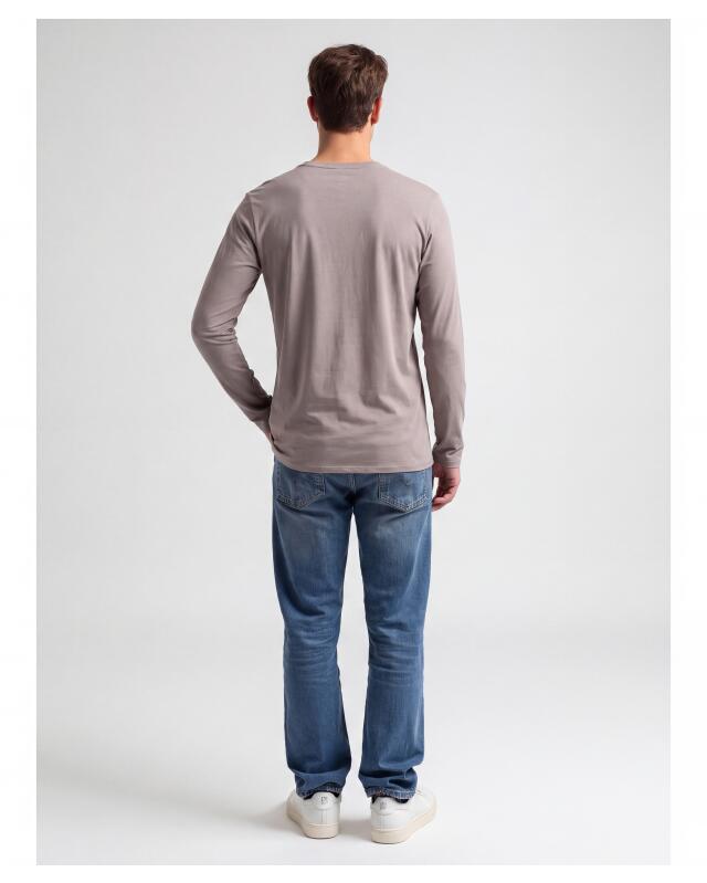 T-shirt manches longues effet 2-en-1 homme, gris foncé (KiK Langarmshirt 2-in-1-Optik (dunkelgrau)) — KiK, produit allemand authentique au Maroc