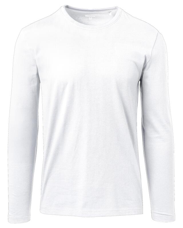 T-shirt manches longues effet 2-en-1 homme, blanc (KiK Langarmshirt 2-in-1-Optik (weiß)) — KiK, produit allemand authentique au Maroc