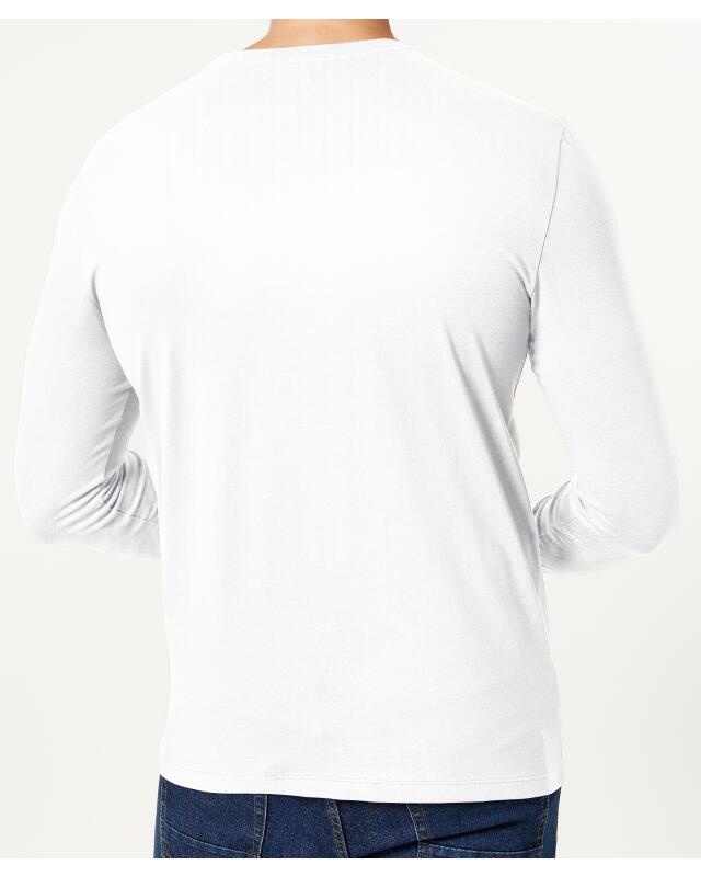 T-shirt manches longues effet 2-en-1 homme, blanc (KiK Langarmshirt 2-in-1-Optik (weiß)) — KiK, produit allemand authentique au Maroc