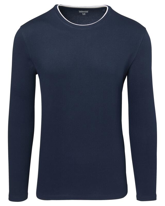 T-shirt manches longues effet 2-en-1 homme, bleu marine (KiK Langarmshirt 2-in-1-Optik (dunkelblau)) — KiK, produit allemand authentique au Maroc