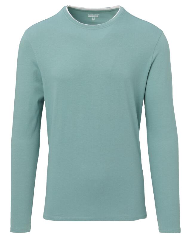 2-in-1-look long-sleeve top for men, petrol (KiK Langarmshirt 2-in-1-Optik (petrol)) — KiK, authentic German product in Morocco