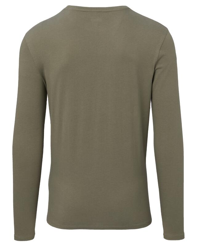 T-shirt manches longues effet 2-en-1 homme, kaki (KiK Langarmshirt 2-in-1-Optik (Khaki)) — KiK, produit allemand authentique au Maroc