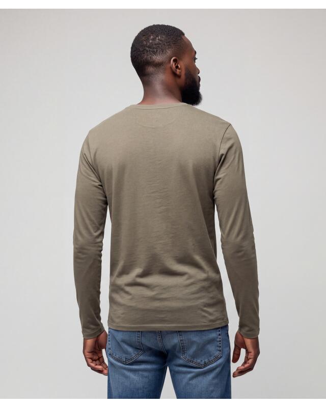 T-shirt manches longues effet 2-en-1 homme, kaki (KiK Langarmshirt 2-in-1-Optik (Khaki)) — KiK, produit allemand authentique au Maroc