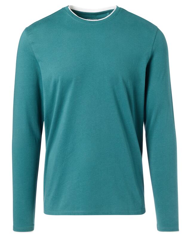 T-shirt manches longues effet 2-en-1 homme, vert sapin (KiK Langarmshirt 2-in-1-Optik (tanne)) — KiK, produit allemand authentique au Maroc