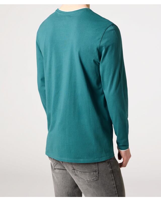 T-shirt manches longues effet 2-en-1 homme, vert sapin (KiK Langarmshirt 2-in-1-Optik (tanne)) — KiK, produit allemand authentique au Maroc