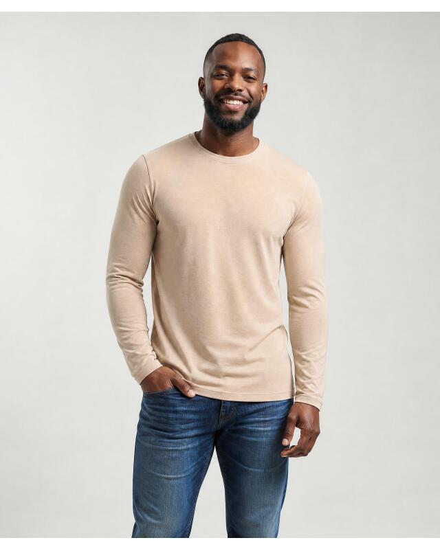 T-shirt manches longues effet 2-en-1 homme, écru (KiK Langarmshirt 2-in-1-Optik (naturfarben)) — KiK, produit allemand authentique au Maroc