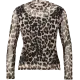Mesh-Langarmshirt mit Leo-Muster