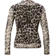 Mesh-Langarmshirt mit Leo-Muster