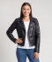 Moderne Kunstlederjacke schwarz