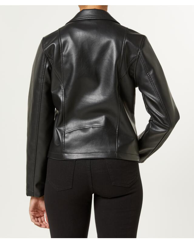 Faux leather jacket for women, black (KiK Moderne Kunstlederjacke (schwarz)) — KiK, authentic German product in Morocco