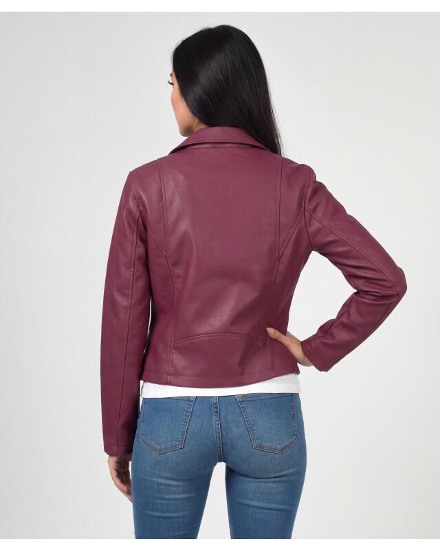 جاكيت من الجلد الصناعي للنساء، بنفسجي (KiK Moderne Kunstlederjacke (lila)) — KiK, منتج ألماني أصلي في المغرب