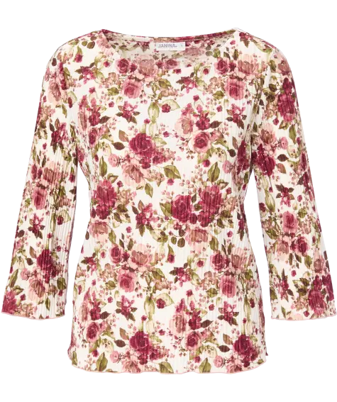 Crinkle-Shirt mit Blumen