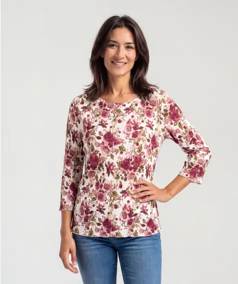 Crinkle-Shirt mit Blumen