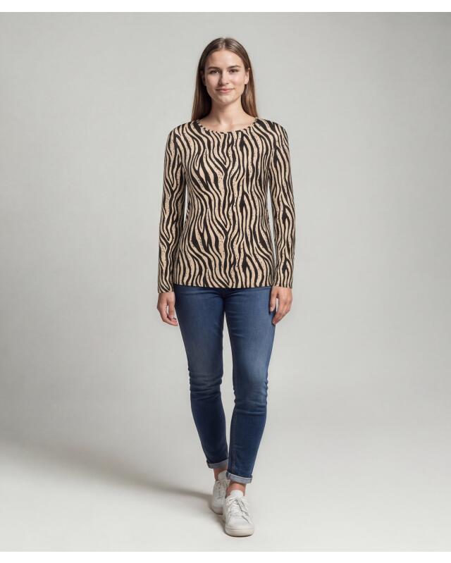 Zebra print long-sleeve top for women, zebra print (KiK Langarmshirt mit Zebramuster (Zebradruck)) — KiK, authentic German product in Morocco