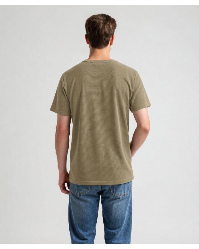 Ribbed T-shirt for men, khaki (KiK Rippshirt (Khaki)) — KiK, authentic German product in Morocco