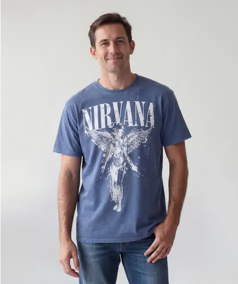 T-Shirt in Jeansblau