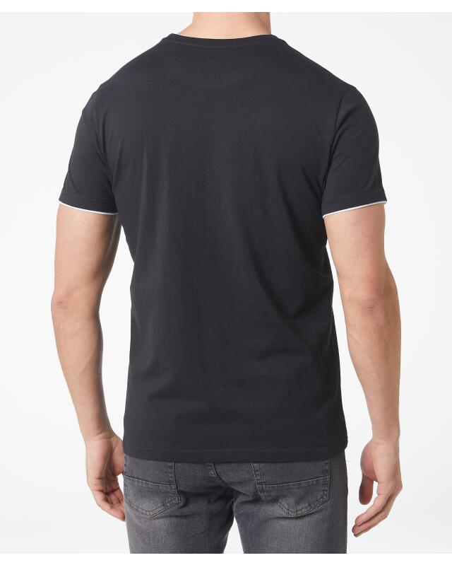 Double-layer-look T-shirt for men, black (KiK T-Shirt in Doppellagenoptik (schwarz)) — KiK, authentic German product in Morocco