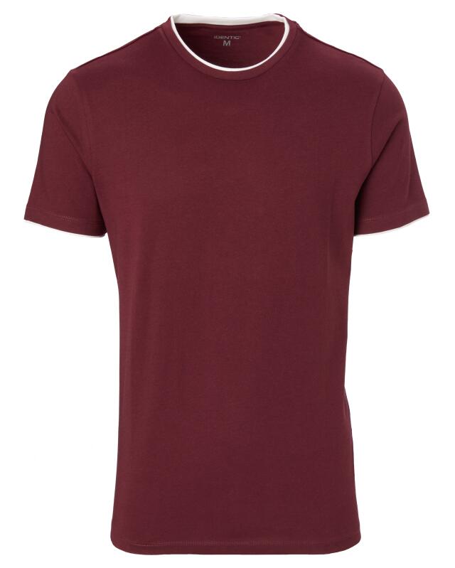 Double-layer-look T-shirt for men, burgundy (KiK T-Shirt in Doppellagenoptik (bordeaux)) — KiK, authentic German product in Morocco