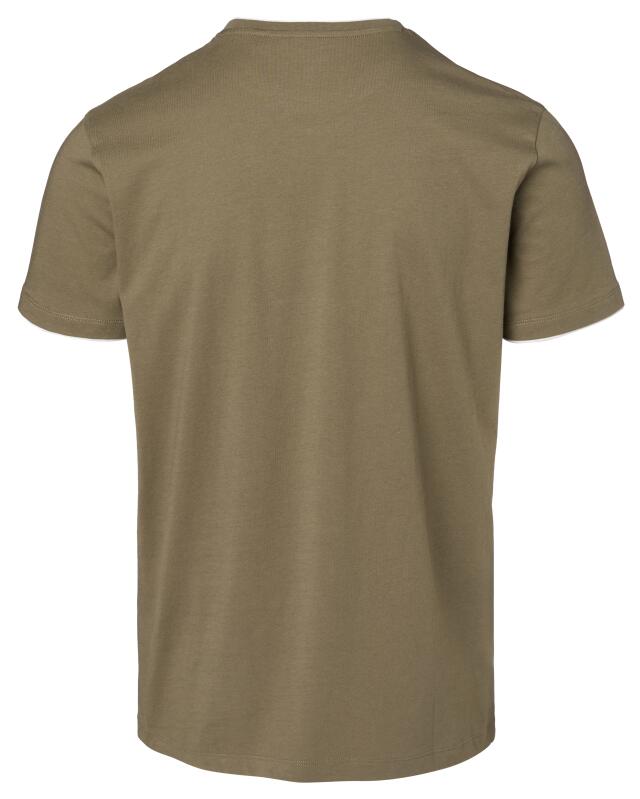 Double-layer-look T-shirt for men, khaki (KiK T-Shirt in Doppellagenoptik (Khaki)) — KiK, authentic German product in Morocco