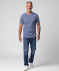 T-Shirt in Doppellagenoptik jeansblau