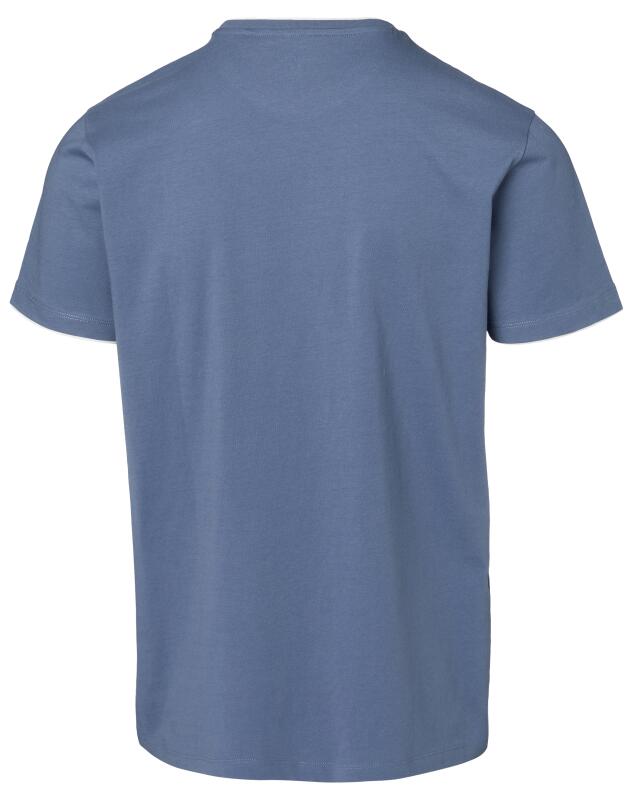 Double-layer-look T-shirt for men, denim blue (KiK T-Shirt in Doppellagenoptik (jeansblau)) — KiK, authentic German product in Morocco