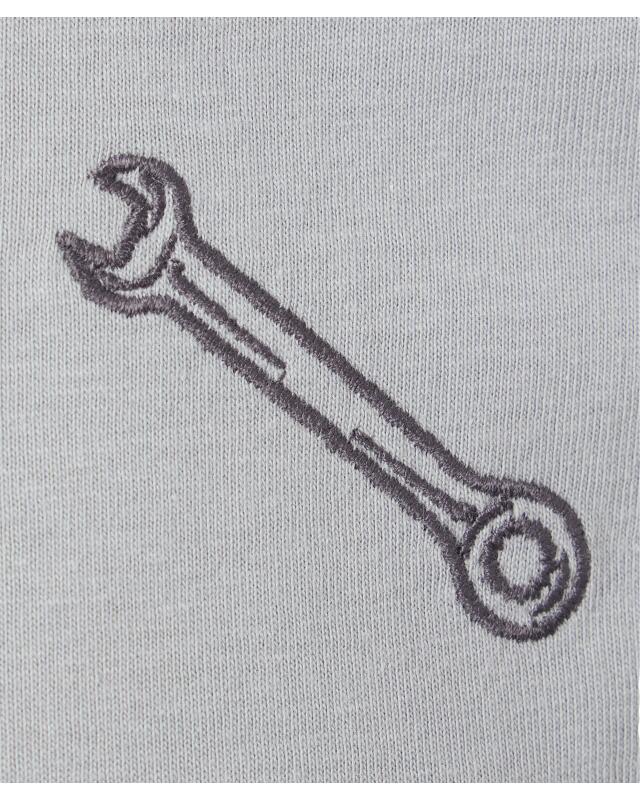 T-shirt manches longues brodé homme, gris (KiK Langarmshirt mit Stickerei (grau)) — KiK, produit allemand authentique au Maroc