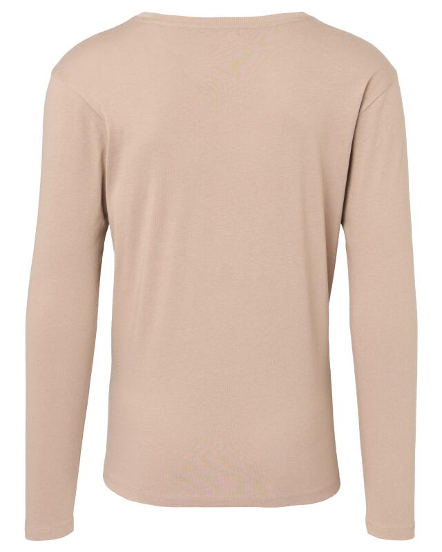 Long-sleeve top with chest embroidery for men, taupe (KiK Langarmshirt mit Bruststickerei (taupe)) — KiK, authentic German product in Morocco