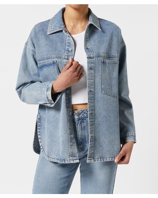 Oversized denim jacket for women, light denim (KiK Oversized Jeansjacke (jeansblau hell)) — KiK, authentic German product in Morocco