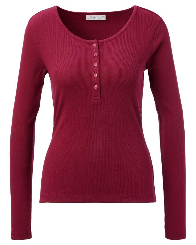 تيشيرت مضلع بأكمام طويلة للنساء، توتي (KiK Geripptes Langarmshirt (beere)) — KiK, منتج ألماني أصلي في المغرب