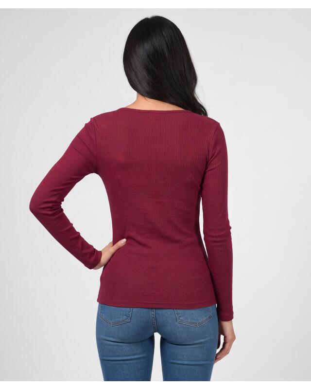 تيشيرت مضلع بأكمام طويلة للنساء، توتي (KiK Geripptes Langarmshirt (beere)) — KiK, منتج ألماني أصلي في المغرب