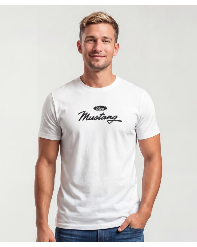تيشيرت Ford Mustang للرجال، أبيض كسري (KiK Ford Mustang T-Shirt (offwhite)) — KiK, منتج ألماني أصلي في المغرب