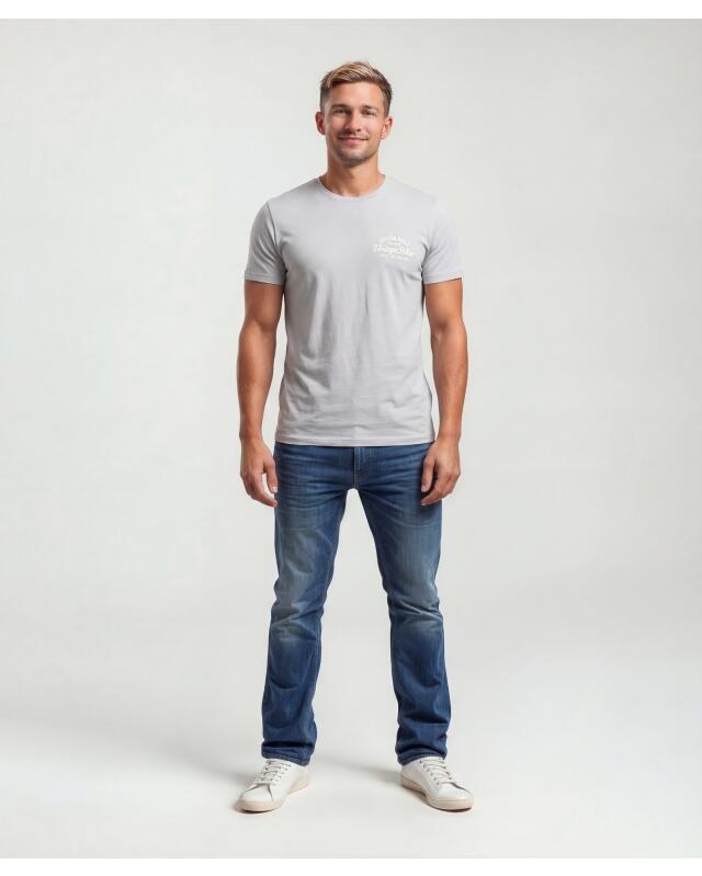 T-shirt à imprimé devant et dos homme, gris (KiK T-Shirt mit Front- und Backprint (grau)) — KiK, produit allemand authentique au Maroc