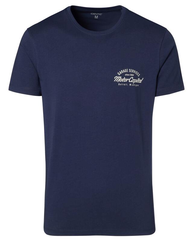 تيشيرت بطبعة أمامية وخلفية للرجال، كحلي (KiK T-Shirt mit Front- und Backprint (dunkelblau)) — KiK, منتج ألماني أصلي في المغرب