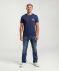 T-Shirt mit Front- und Backprint dunkelblau