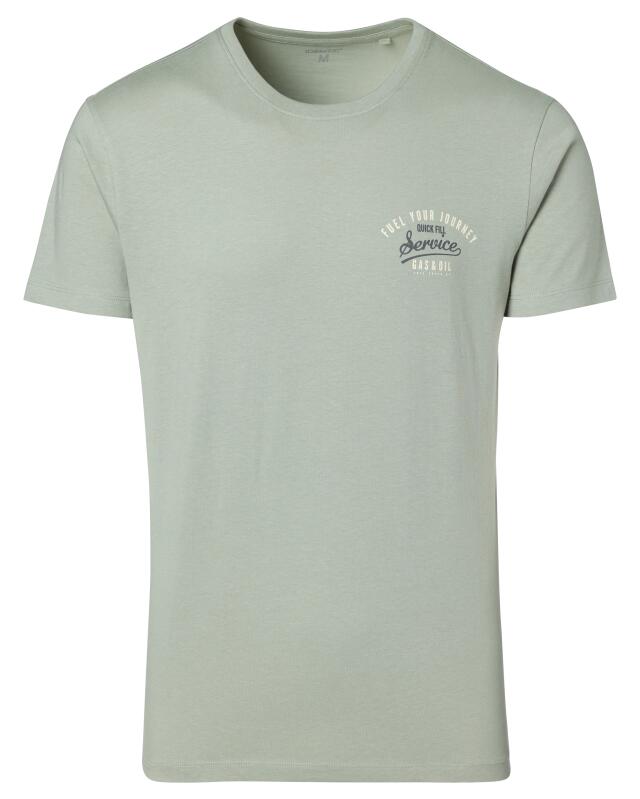 T-shirt with front and back print for men, light green (KiK T-Shirt mit Front- und Backprint (hellgrün)) — KiK, authentic German product in Morocco