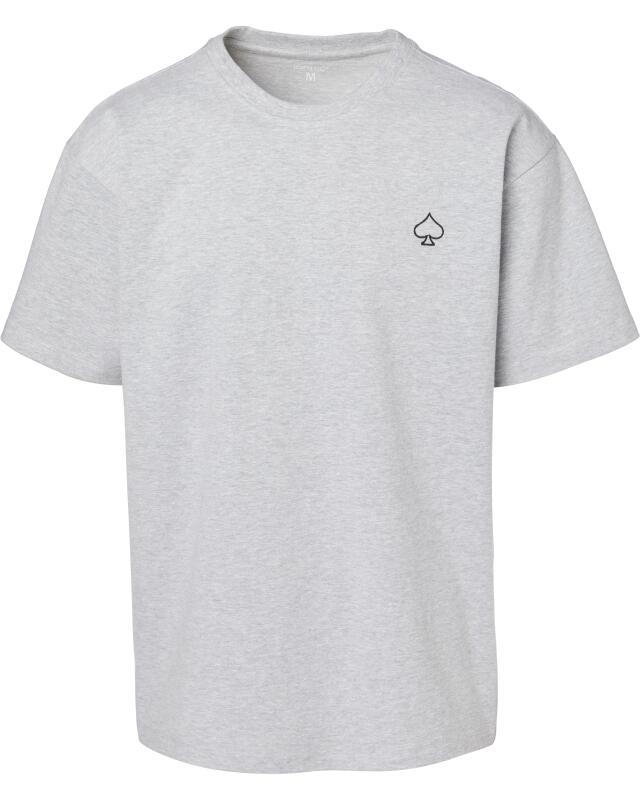 T-shirt with embroidery for men, grey marl (KiK T-Shirt mit Stickerei (grau melange)) — KiK, authentic German product in Morocco