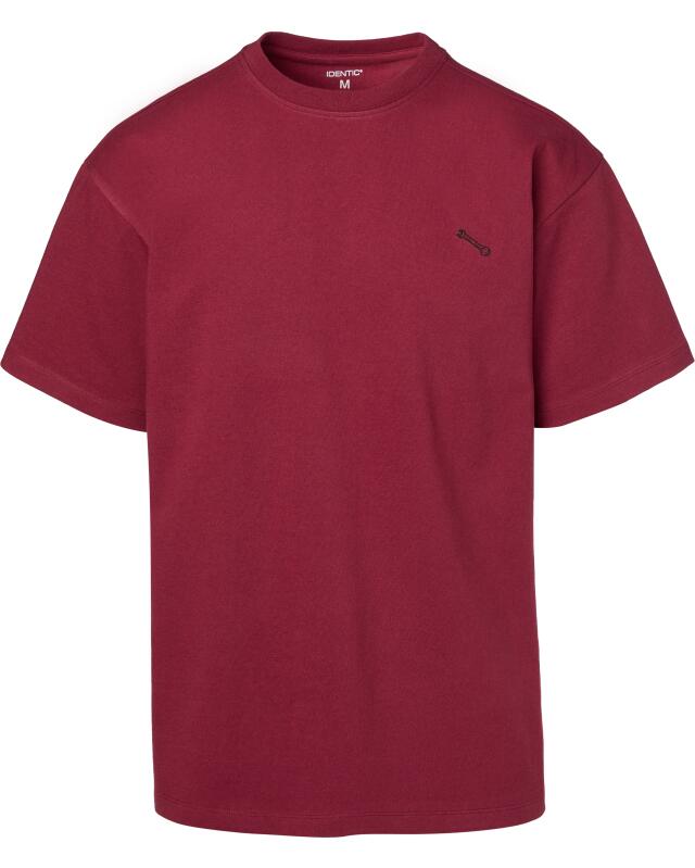 T-shirt brodé homme, rouge foncé (KiK T-Shirt mit Stickerei (dunkelrot)) — KiK, produit allemand authentique au Maroc