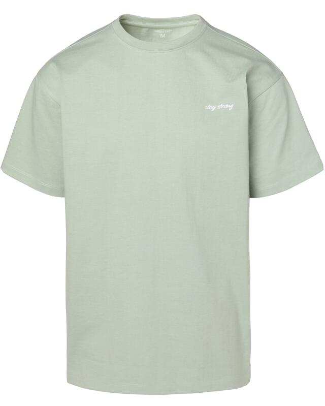 T-shirt with embroidery for men, light khaki (KiK T-Shirt mit Stickerei (hellkhaki)) — KiK, authentic German product in Morocco