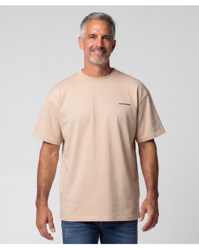 T-shirt with embroidery for men, natural (KiK T-Shirt mit Stickerei (naturfarben)) — KiK, authentic German product in Morocco