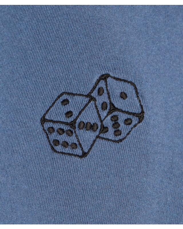 T-shirt with embroidery for men, denim blue (KiK T-Shirt mit Stickerei (jeansblau)) — KiK, authentic German product in Morocco