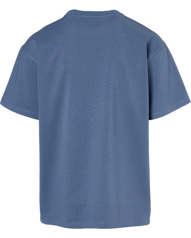 T-shirt with embroidery for men, denim blue (KiK T-Shirt mit Stickerei (jeansblau)) — KiK, authentic German product in Morocco