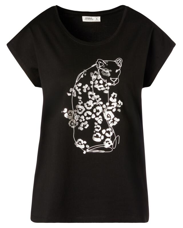 T-shirt à détails scintillants femme, noir (KiK T-Shirt mit schimmernden Details (schwarz)) — KiK, produit allemand authentique au Maroc