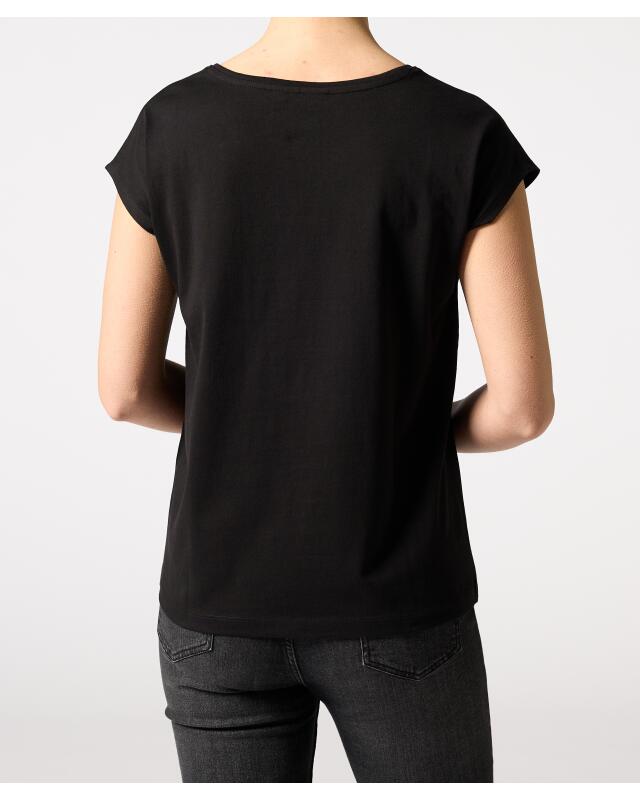 T-shirt à détails scintillants femme, noir (KiK T-Shirt mit schimmernden Details (schwarz)) — KiK, produit allemand authentique au Maroc