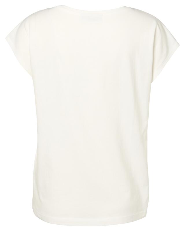 T-shirt à détails scintillants femme, blanc imprimé (KiK T-Shirt mit schimmernden Details (weiß bedruckt)) — KiK, produit allemand authentique au Maroc