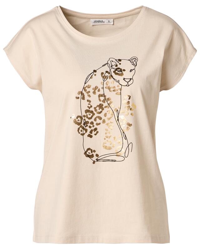 T-shirt à détails scintillants femme, crème (KiK T-Shirt mit schimmernden Details (creme)) — KiK, produit allemand authentique au Maroc